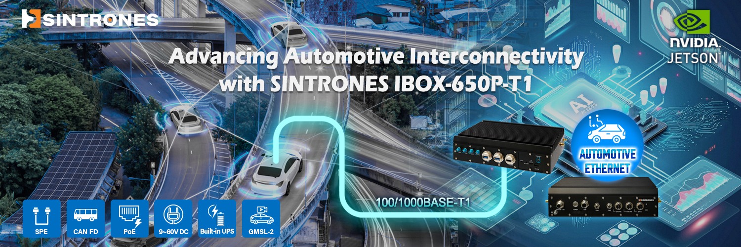 SINTRONES IBOX-650P-T1 flagship edge AI computing server with NVIDIA Jetson AGX Orin 275 TOPS and Automotive Ethernet for V2X interconnectivity.