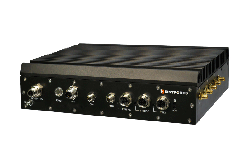 High-performance edge AI computer IBOX-650P-T1 featuring H-CMTD T1 connectors and NVIDIA AGX Orin for high-throughput automotive networks.