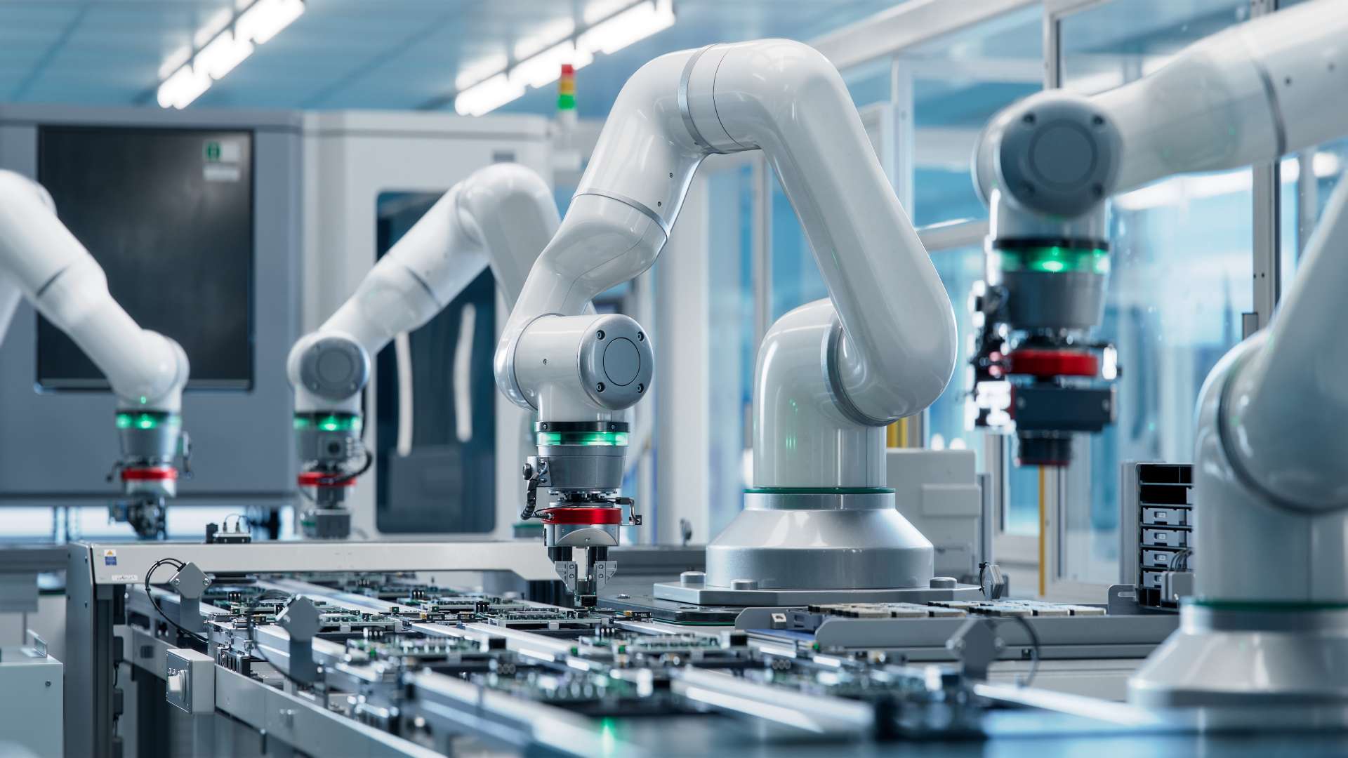 VPC-101RB2S AI panel PC deployed in a smart factory for real-time AI vision and industrial automation